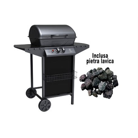 BARBECUE A GAS DUE FUOCHI IDEAL STAR cm 91,3x46x102h