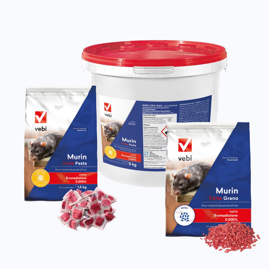 VEBI MURIN FORTE PASTA ESCA veleno pronto uso topi ratti da 500g a 5 KG