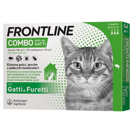 Frontline Combo antiparassitario Gatti e Furetti confezione da 3 pipette